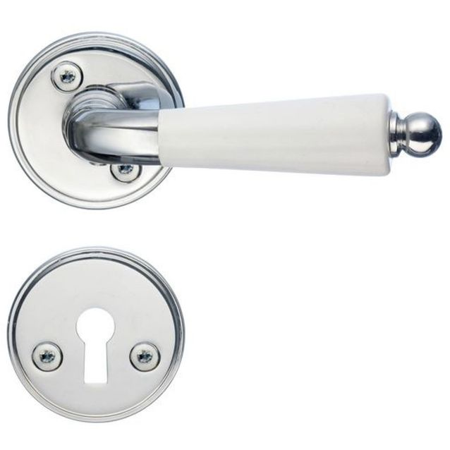 Väliovenpainike Smedbo Sparpack B279XKNS sis. avainkilven kiillotettu kromi/valkoinen