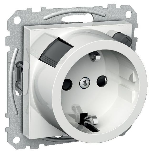 Valkoinen vikavirtapistorasia 1S/VVS/16A/IP20 UKJ Exxact 3227000