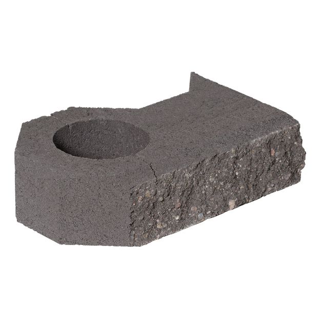 Vallikivi kulmaan HB-Betoni vasen 364x215x100 mm musta