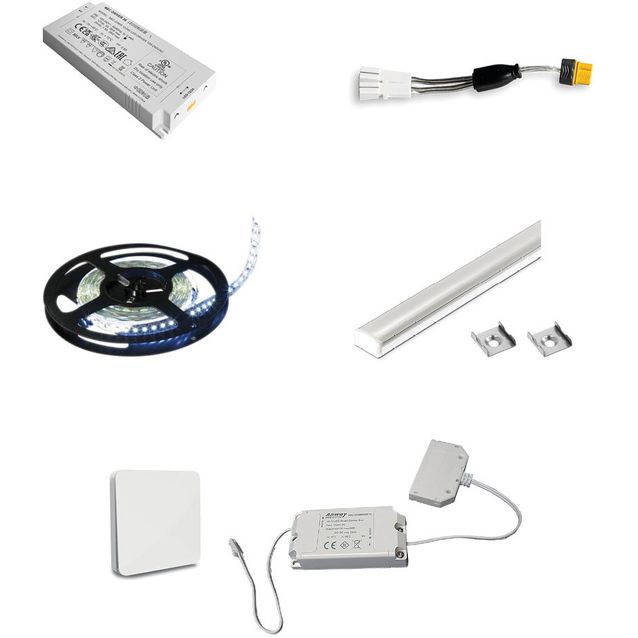 LED-profiilivalaisinsarja Savo Tudo + Kinetic-katkaisija 2500mm 4000K valkoinen