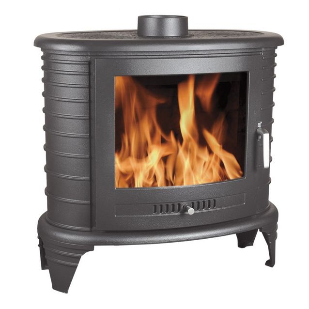 Valurautatakka Oval 9kW, musta 