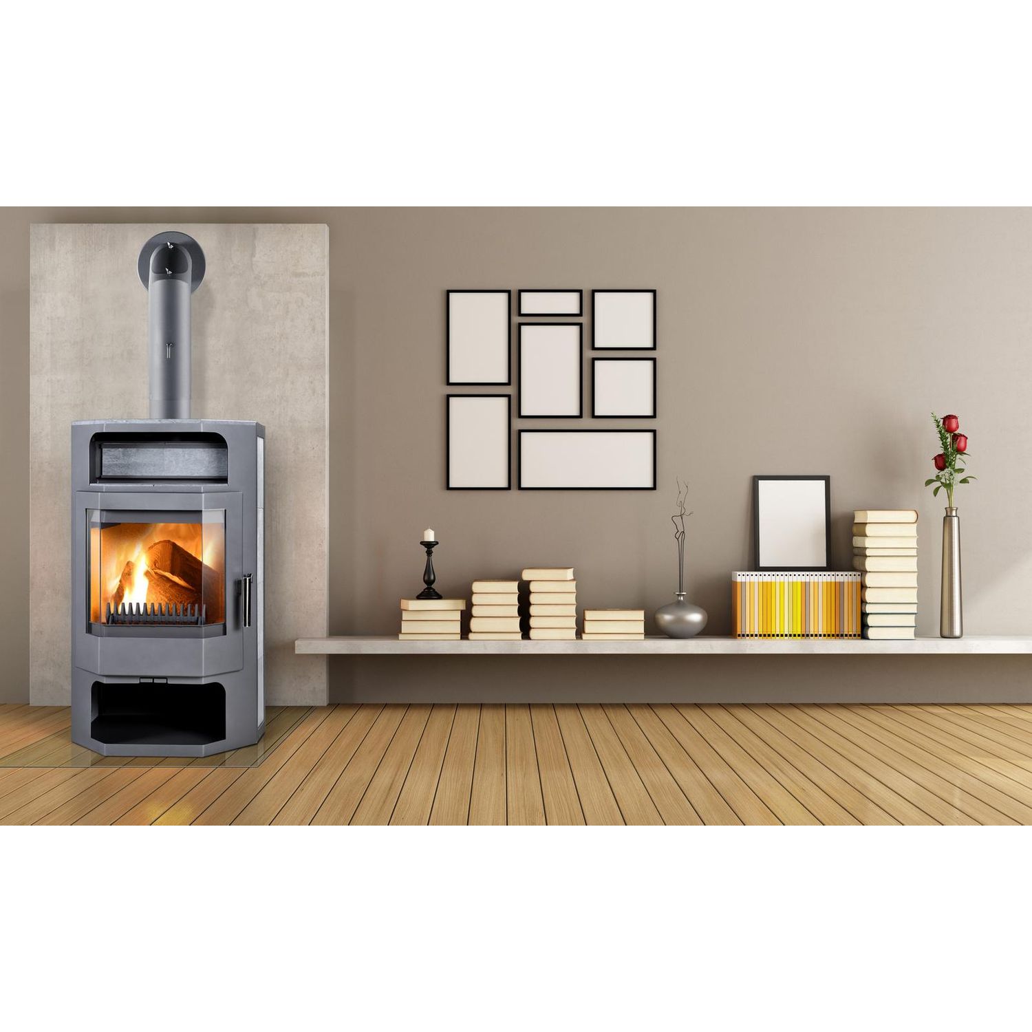 Valurautatakka Thorma Frankfurt 9 kW harmaa