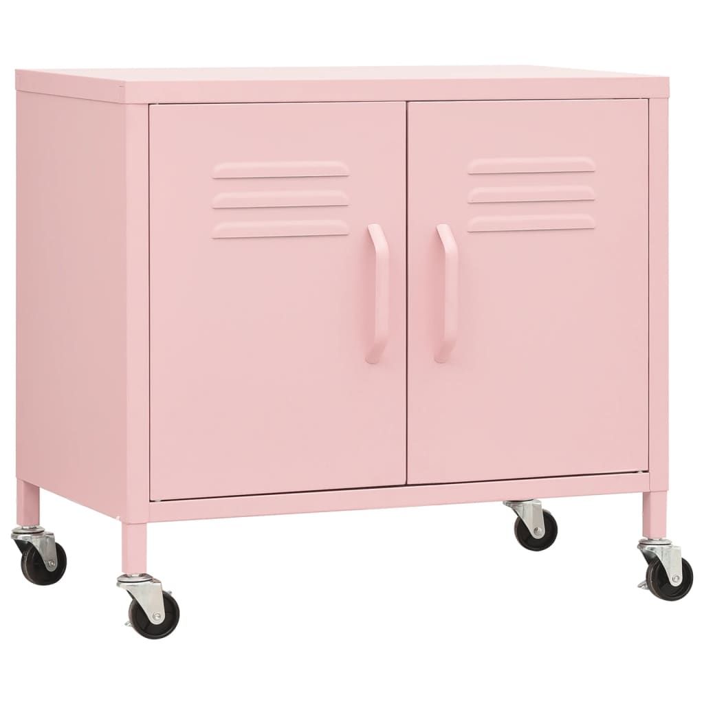 Varastokaappi pinkki 60x35x56 cm teräs (36265)
