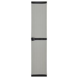 Varastokaappi puutarhaan 3 hyllyä harmaa ja musta 34x40x168 cm (40985)