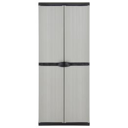 Varastokaappi puutarhaan 3 hyllyä musta ja harmaa 68x40x168 cm (40983)