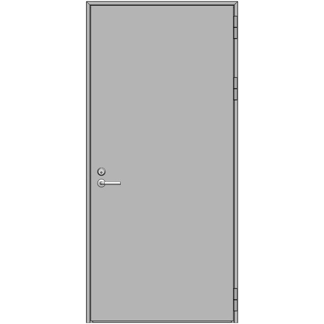 Teräspalo-ovi Vasmet EI60 9x21, R-karmi, oikea, harmaa
