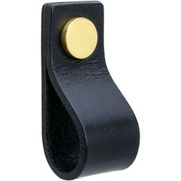 Vedin Beslag Design Loop nahka musta/messinki