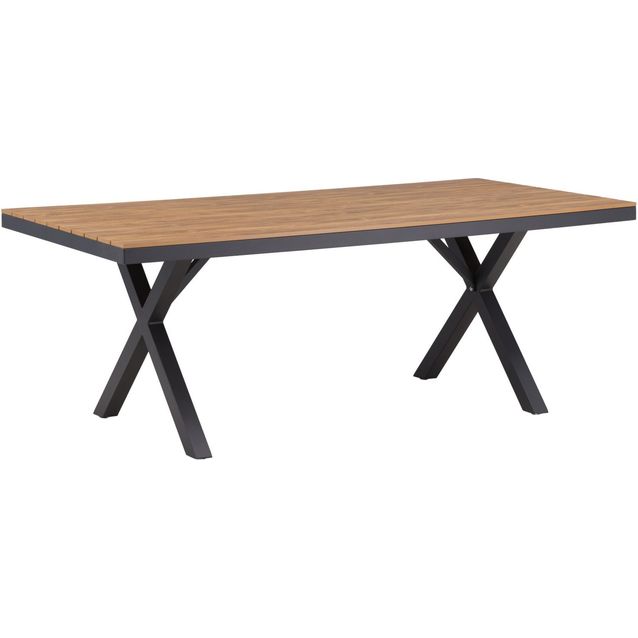Ruokapöytä Venture Home Garcia, 200x100cm, musta/puu