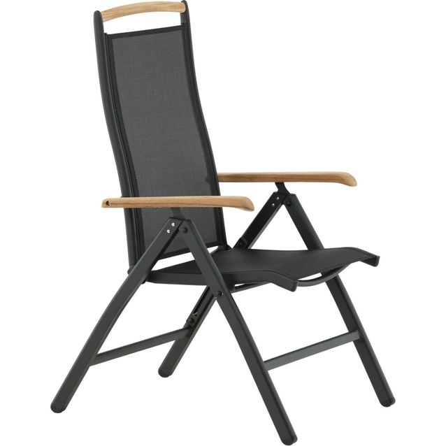 Kallistettava tuoli Venture Home Panama, musta, 2kpl