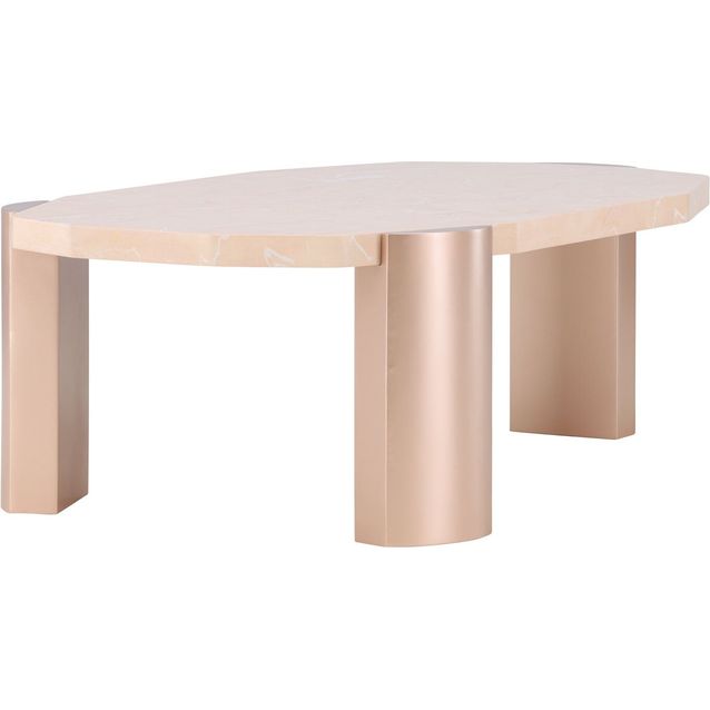 Sohvapöytä Venture Home Kres, 125x70.5cm, pinkki/marmori