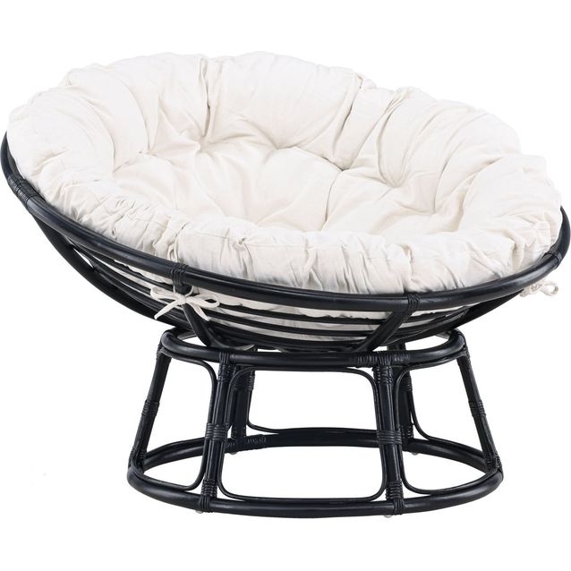 Lepotuoli Venture Home Bonnie, musta/luonnonvalkoinen