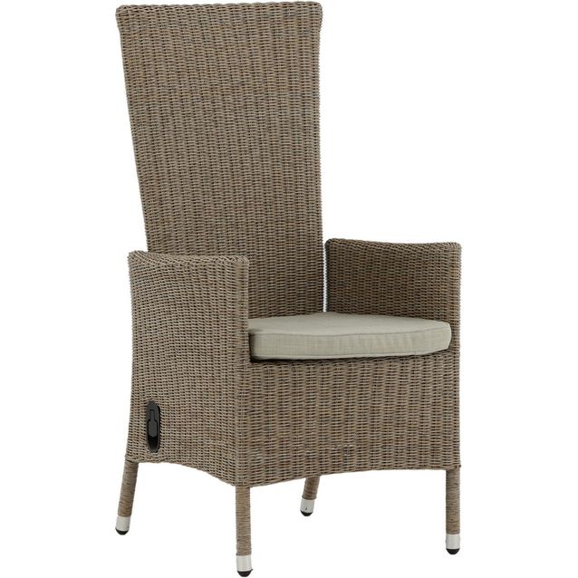 Kallistettava tuoli Venture Home Toscana, luonnonvalkoinen/polyrottinki