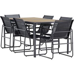 Ruokailuryhmä Venture Home Lampedusa, 160x90cm ruokapöytä + 6 tuolia, ruskea