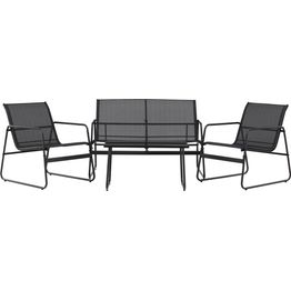 Sohvaryhmä Venture Home Scopello, 2-istuttava sohva + 2 lepotuolia + sohvapöytä, musta