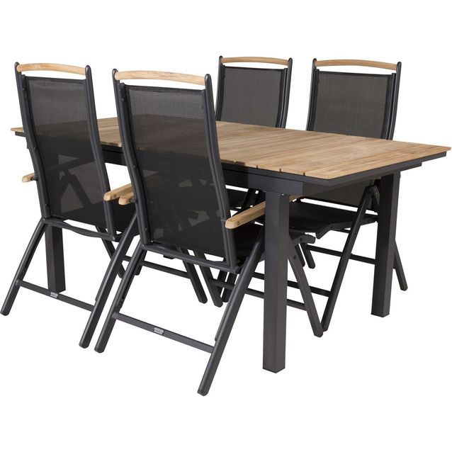 Ruokailuryhmä Venture Home, 160x90cm Mexico-pöytä + 4 Panama-tuolia