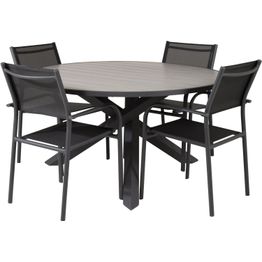 Ruokailuryhmä Venture Home, ø140cm Parma-pöytä + 4 Santorini-tuolia