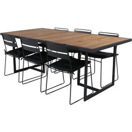 Ruokailuryhmä Venture Home, 200x100cm Khung-pöytä + 6 Lina-tuolia