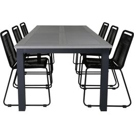 Ruokailuryhmä Venture Home, 224x100cm Albany-pöytä + 6 Lindos-tuolia