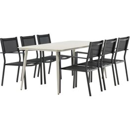 Ruokailuryhmä Venture Home, 200x90cm Lina-pöytä + 6 Copacabana-tuolia