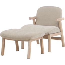 Nojatuoli rahilla Venture Home Rile, vaalea puu/beige