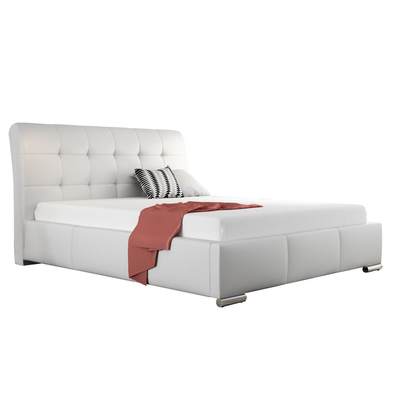 Verhoiltu sänky AMBER 160x200, valkoinen (3119)