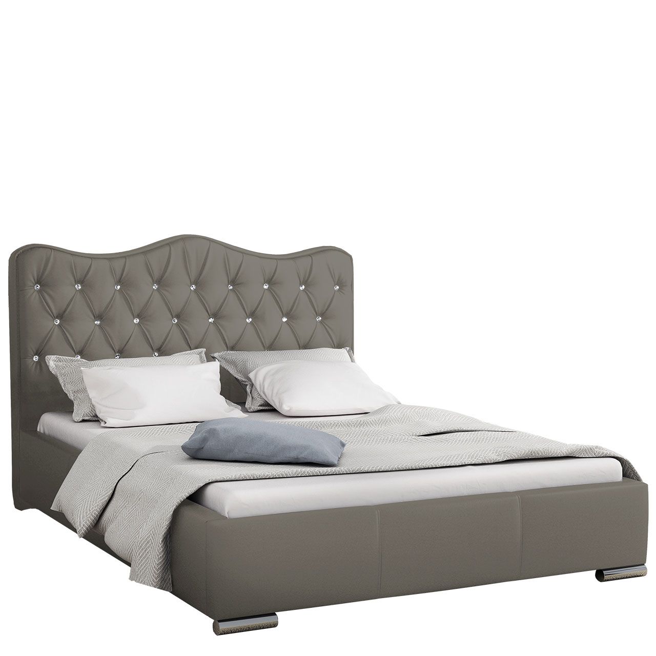 Verhoiltu sänky SANTORINI 140x200, harmaa (4393)