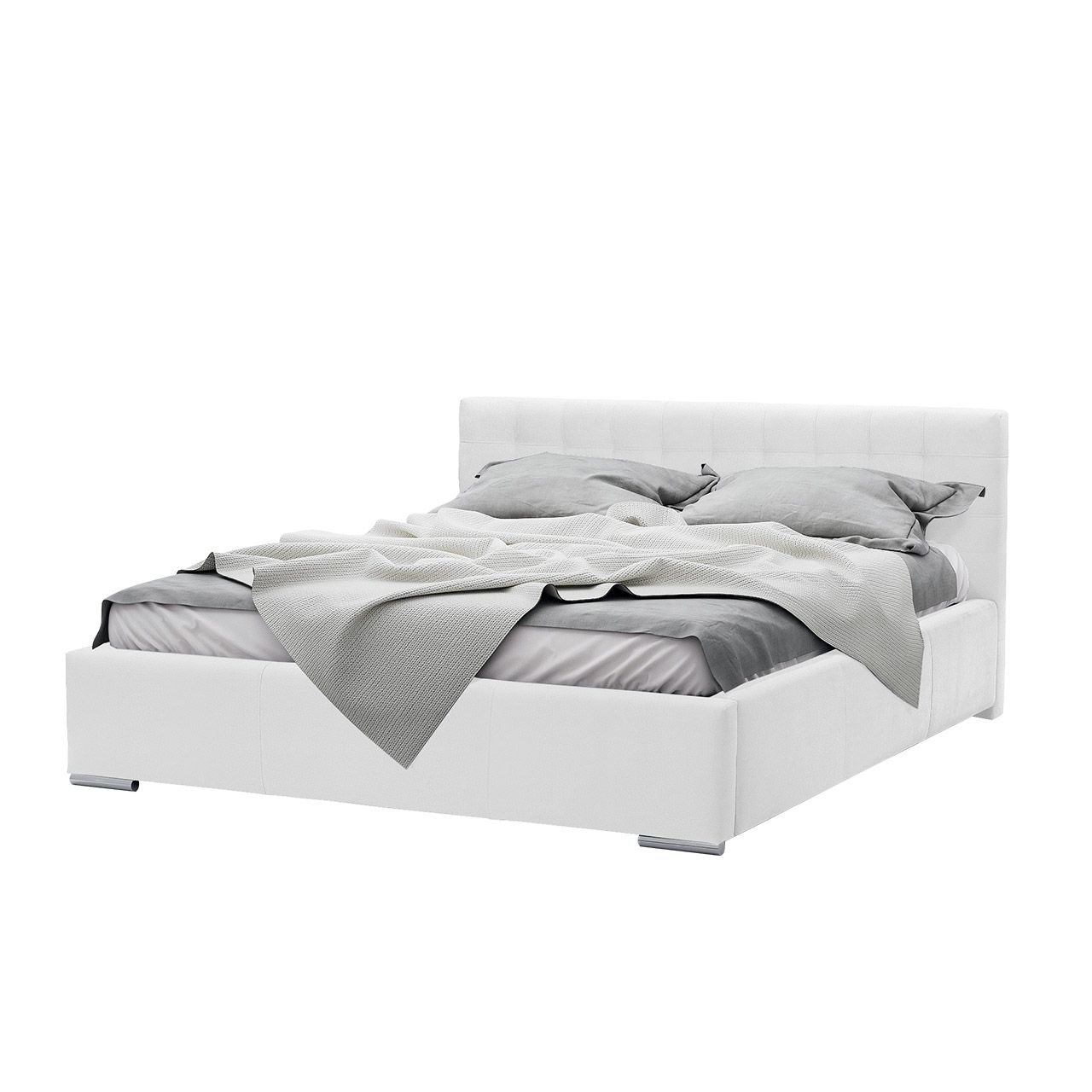 Verhoiltu sänky VENTO 160x200, valkoinen (7088)