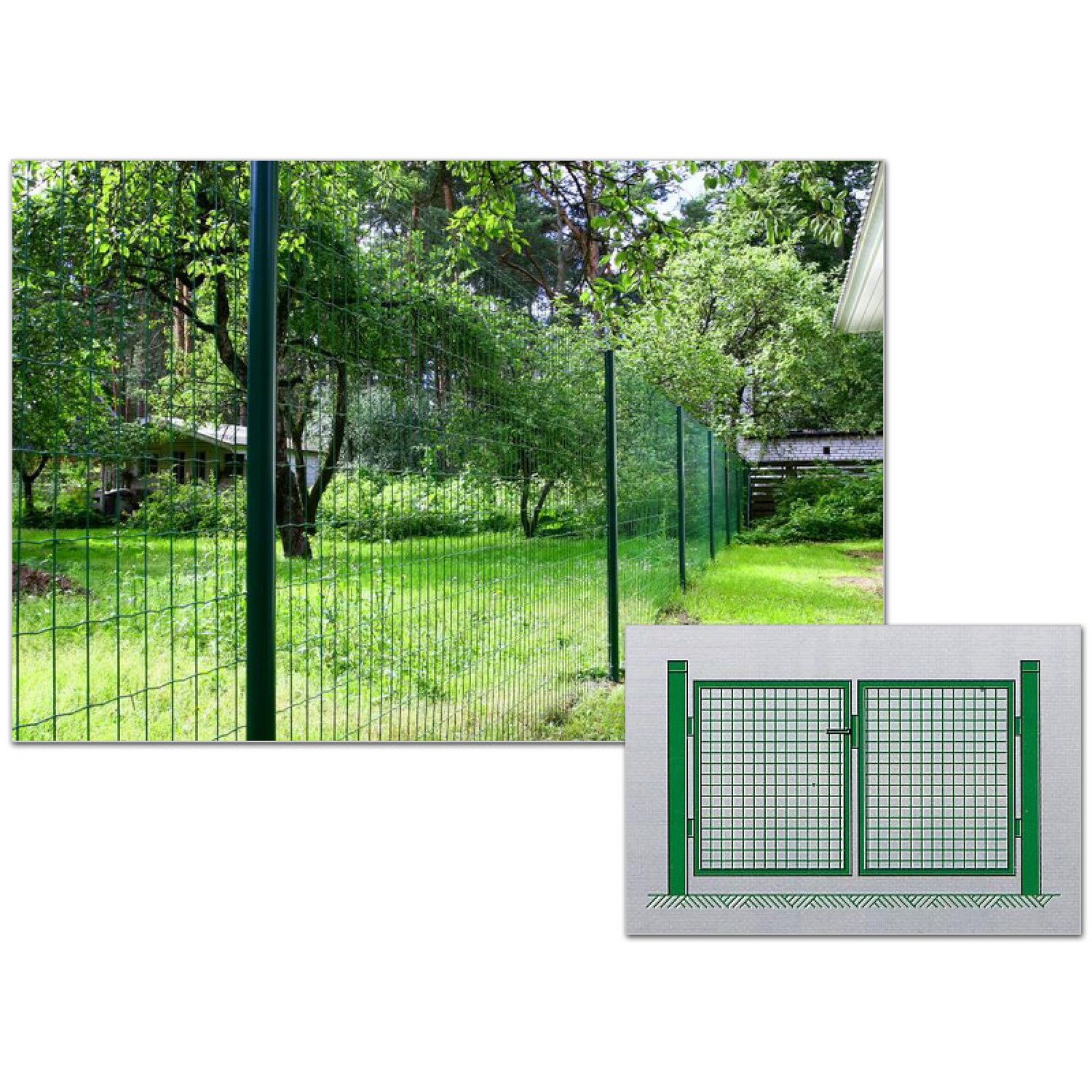 Verkkoaidan ajoportti AB Polar, korkeus 150cm, leveys 300cm, vihreä
