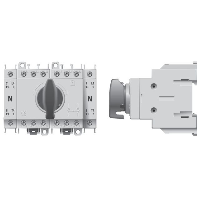 Verkonvaihtokytkin Norwesco SWD 463 CO 1-0-2 4x63A DIN