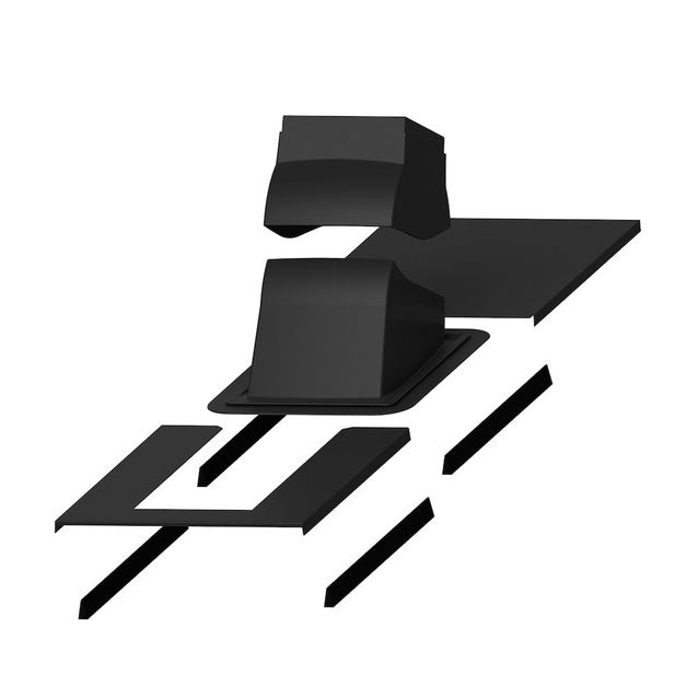 Piippu-läpivienti harkkopiipulle Vilpe, tiili - ja peltikatolle, musta