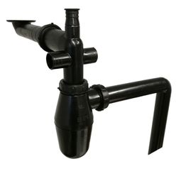 Vesilukko Raksa 32mm tilaa säästävä muovia musta