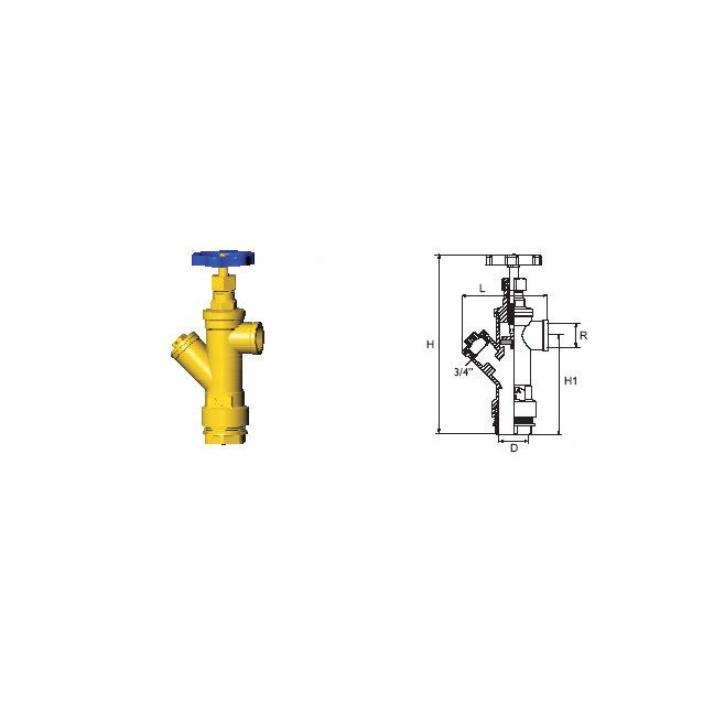 Vesimittariventtiili kierreliitin Hela 305 3/4X40