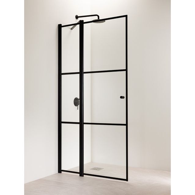 Taittuva suihkuseinä Vihtan Ruutu 8 musta ruudukko eri kokoja