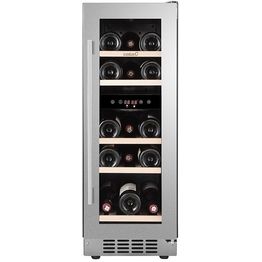 Kahden lämpötilan viinikaappi Cata 30x82cm teräs integroitava