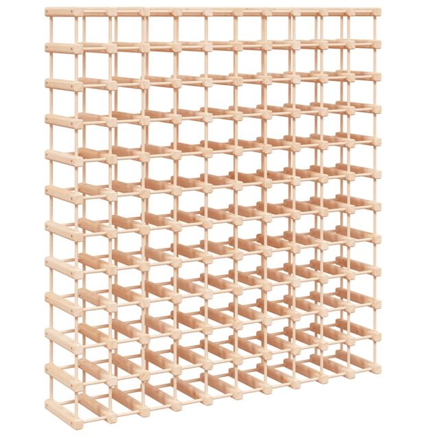 Viinipulloteline 120 pullolle 112,5x23x123,5 cm täysi mänty (53754)