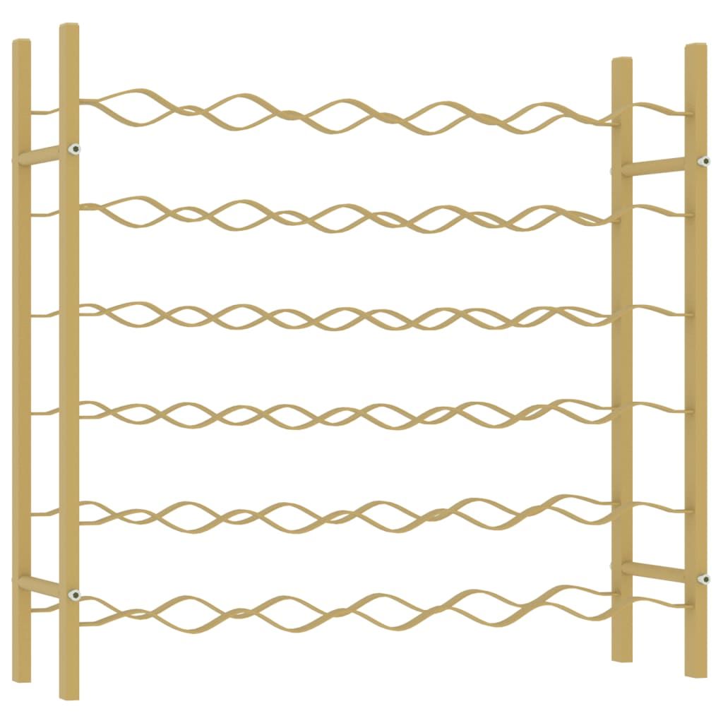 Viinipulloteline 36 pullolle kultainen metalli (40911)