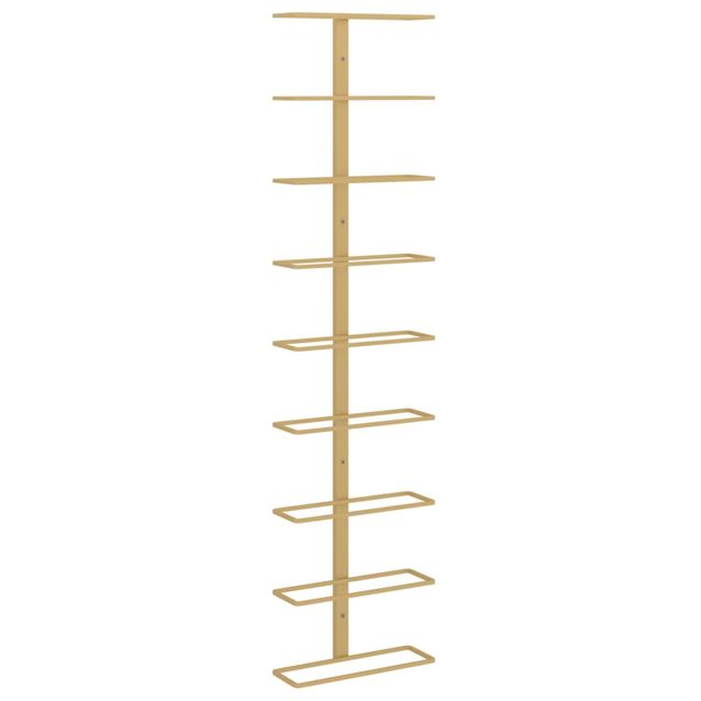 Viinipulloteline seinäkiinnityksellä 9 pullolle kulta rauta (40901)