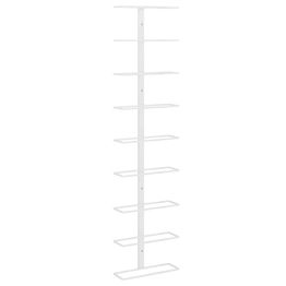 Viinipulloteline seinäkiinnityksellä 9 pullolle valkoinen rauta (40900)