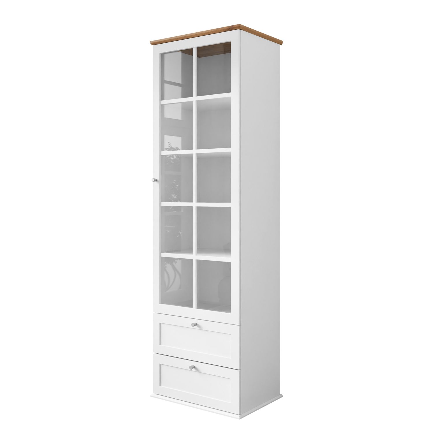 Vitriinikaappi GACORIS, valkoinen/beige (7155)