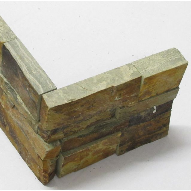 Verhoilukivi Shanghai Kaneli, ulkokulmaelementti, terrakotta/tummanruskea, 40/20x15cm