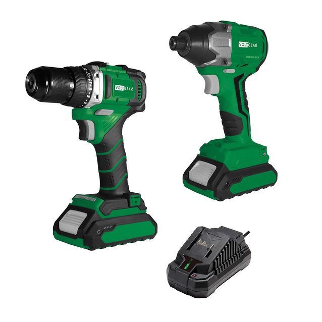 Akkuporakone + iskuruuvinväännin Voltgear Plus 20V 2x2,0 Ah akuilla