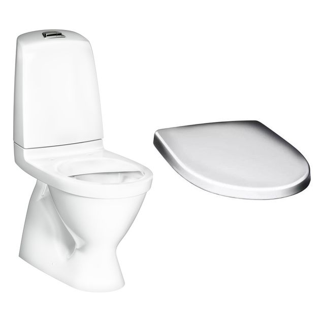 WC-istuin Gustavsberg Nautic 1500 Hygienic Flush kaksoishuuhtelu piilo-S-Lukko + istuinkansi Nautic 9M26 valkoinen