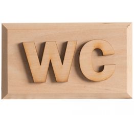 WC-kyltti Pinetta 12x7cm tervaleppää kohokirjaimet tarrakiinnitys
