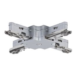 Liitin X-haara URail X-Connector 36x36 mm mattakromi