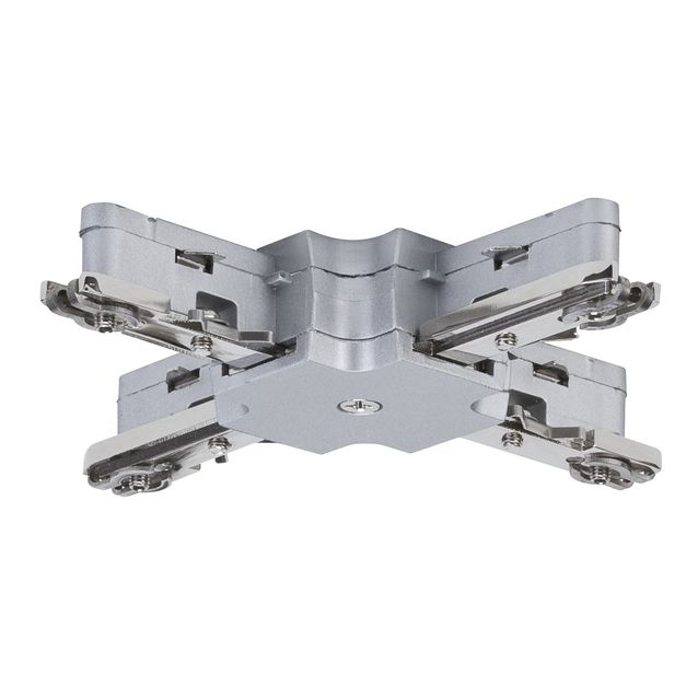 Liitin X-haara URail X-Connector 36x36 mm mattakromi