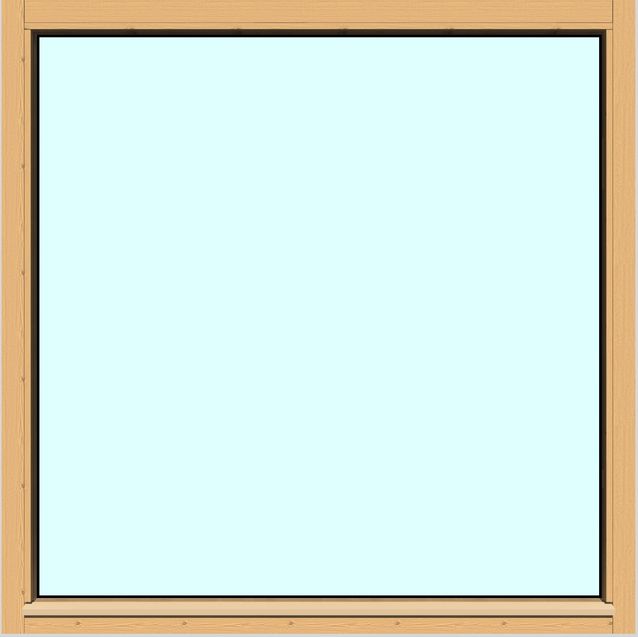 Yksilasinen ikkuna HR-Ikkunat 12x12 suojakäsitelty karmi kiinteä ikkuna tasolasi