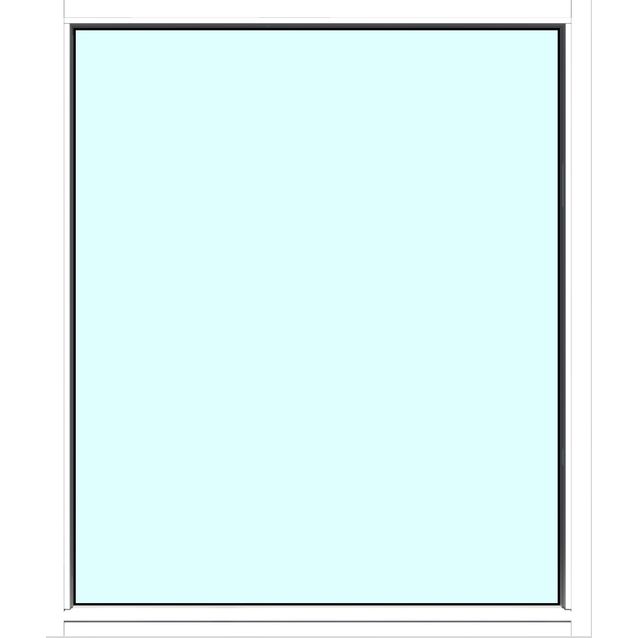 Yksilasinen ikkuna HR-Ikkunat 12x14 maalattu valkoinen karmi kiinteä ikkuna tasolasi