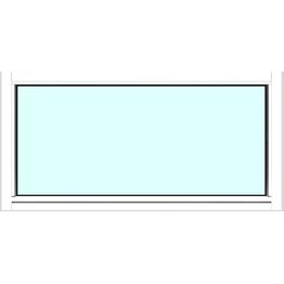 Yksilasinen ikkuna HR-Ikkunat 12x6 maalattu valkoinen karmi kiinteä ikkuna karkaistu turvalasi