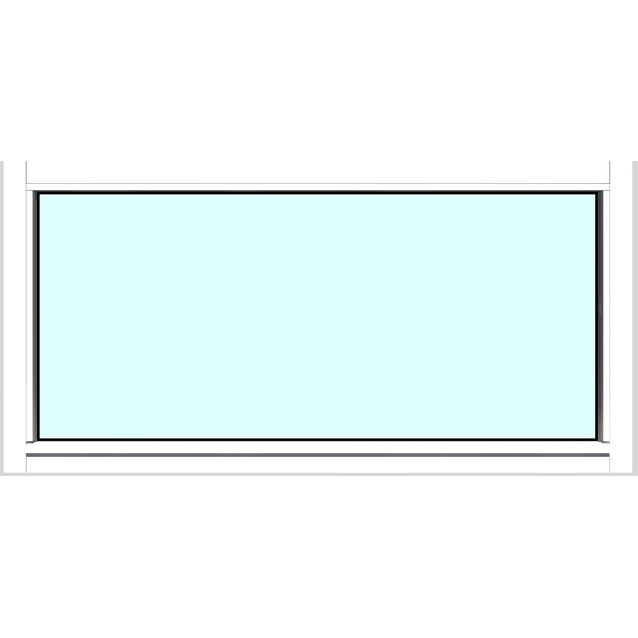 Yksilasinen ikkuna HR-Ikkunat 12x6 maalattu valkoinen karmi kiinteä ikkuna tasolasi