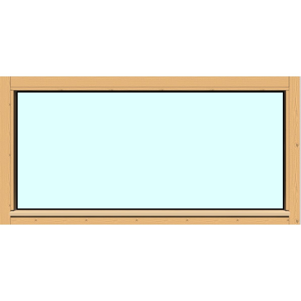 Yksilasinen ikkuna HR-Ikkunat 12x6 suojakäsitelty karmi kiinteä ikkuna tasolasi